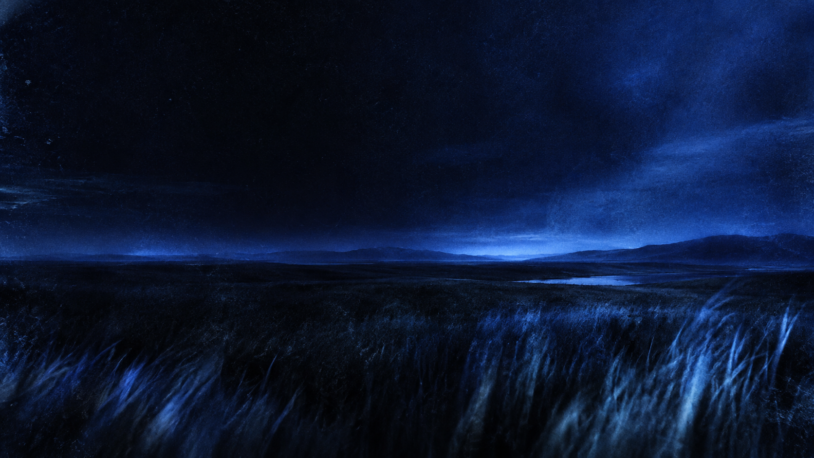 An original blue nocturnal landscape created for KADREN.WORLD